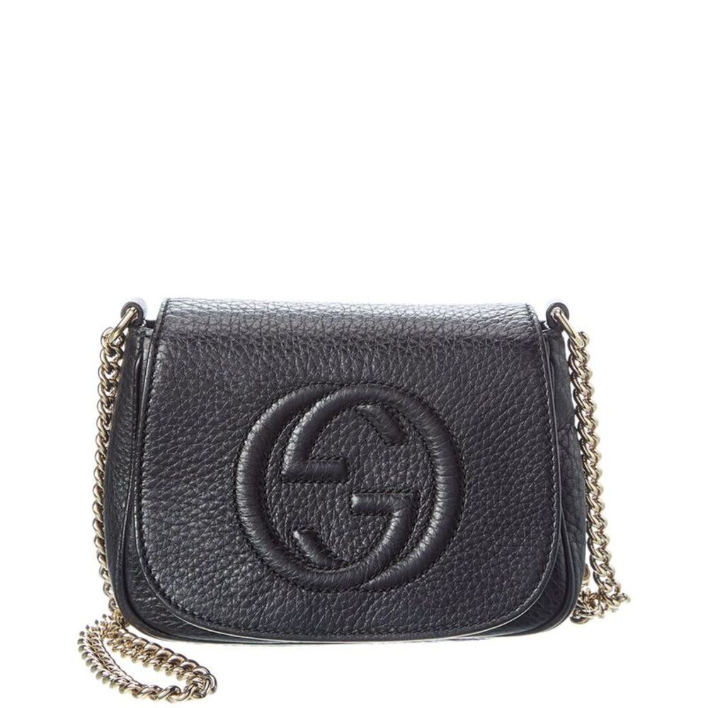 Gucci Black Pebbled Calfskin Leather Soho Small Crossbody (Authentic Pre-Loved)